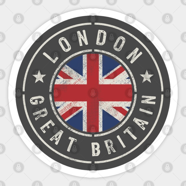 London Great Britain Flag Sticker by Designkix